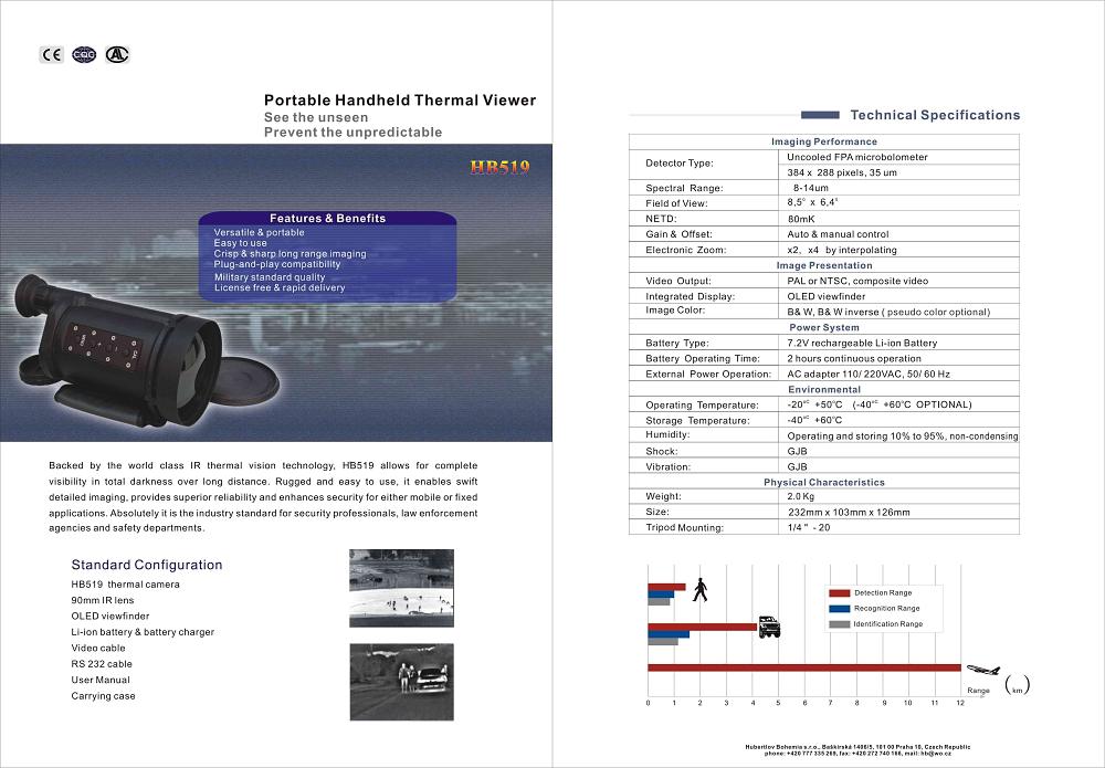 foto HB-519 Ruční přenosná termální kamera